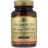 Solgar Vitamin D3 125 mcg (5000 IU) - Витамин D3 5000 МЕ 100 мягких капсул
