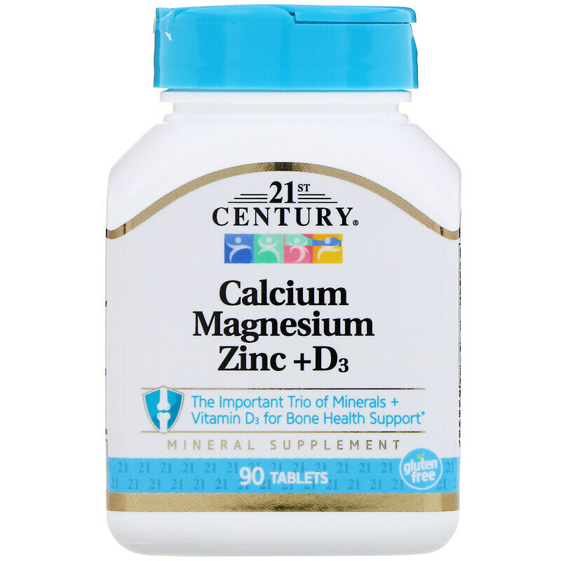 21st Century Cal Mag Zinc + D3 - Комплекс Микроэлементов + Витамин D3 90 таблеток