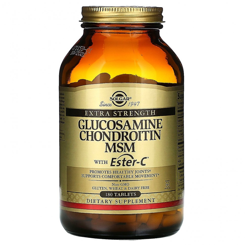 Solgar Glucosamine Chondroitin MSM with Ester-C - Глюкозамин Хондроитин МСМ и Витамин С 180 таблеток