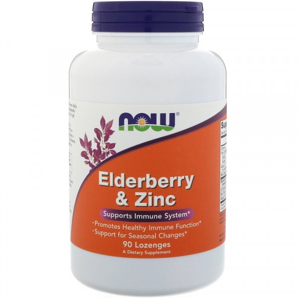 Now Foods Elderberry & Zinc - Бузина и Цинк 90 пастилок \ до 02.2023