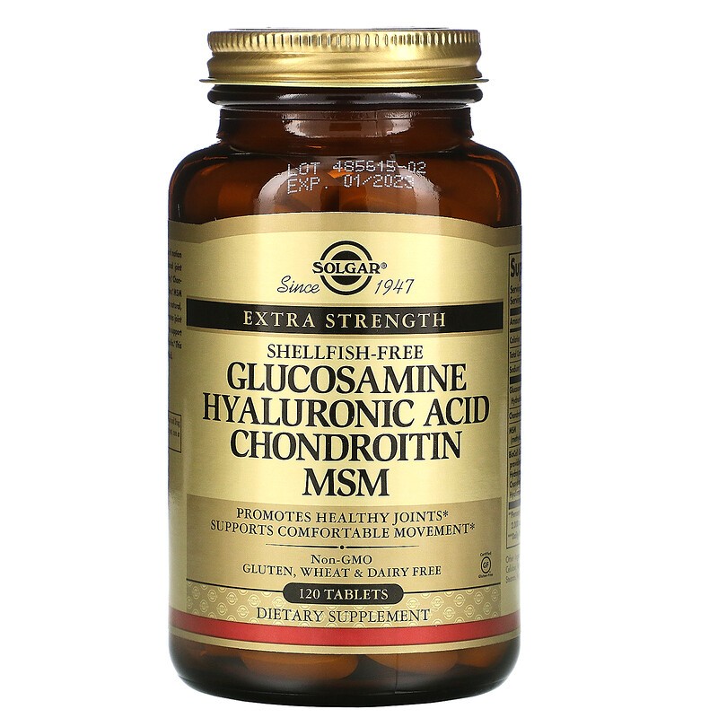 Solgar Glucosamine Hyaluronic Acid Chondroitin MSM - Глюкозамин, Гиалуроновая кислота, Хондроитин, Сера