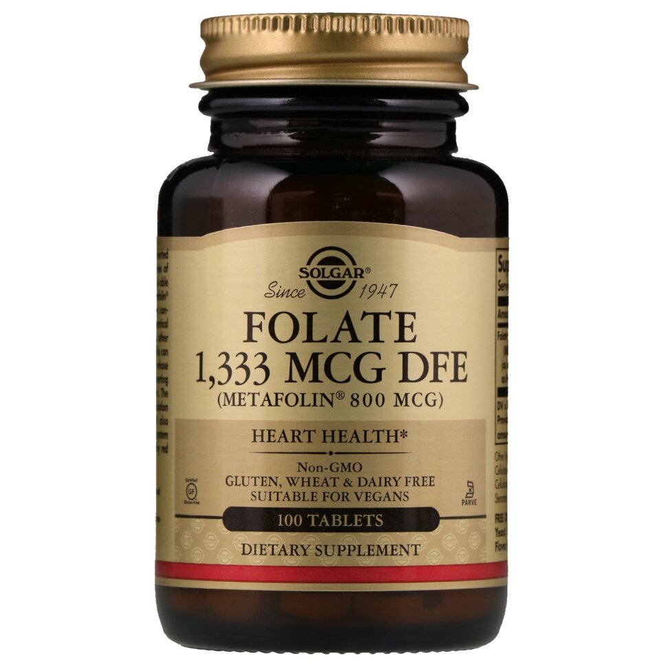 Solgar Folate 1333 mcg DFE (Metafolin 800 mcg) - Фолат (в форме Метафолина)