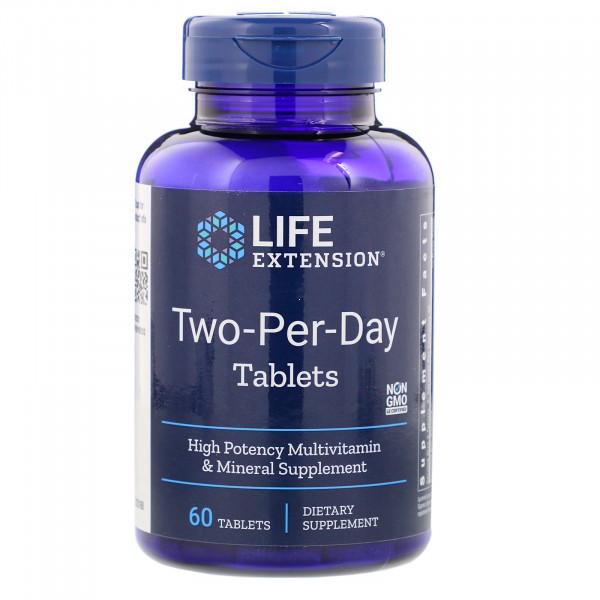 Life Extension Two-Per-Day Multivitamin - Комплекс Витаминов и Микроэлементов 60 таблеток