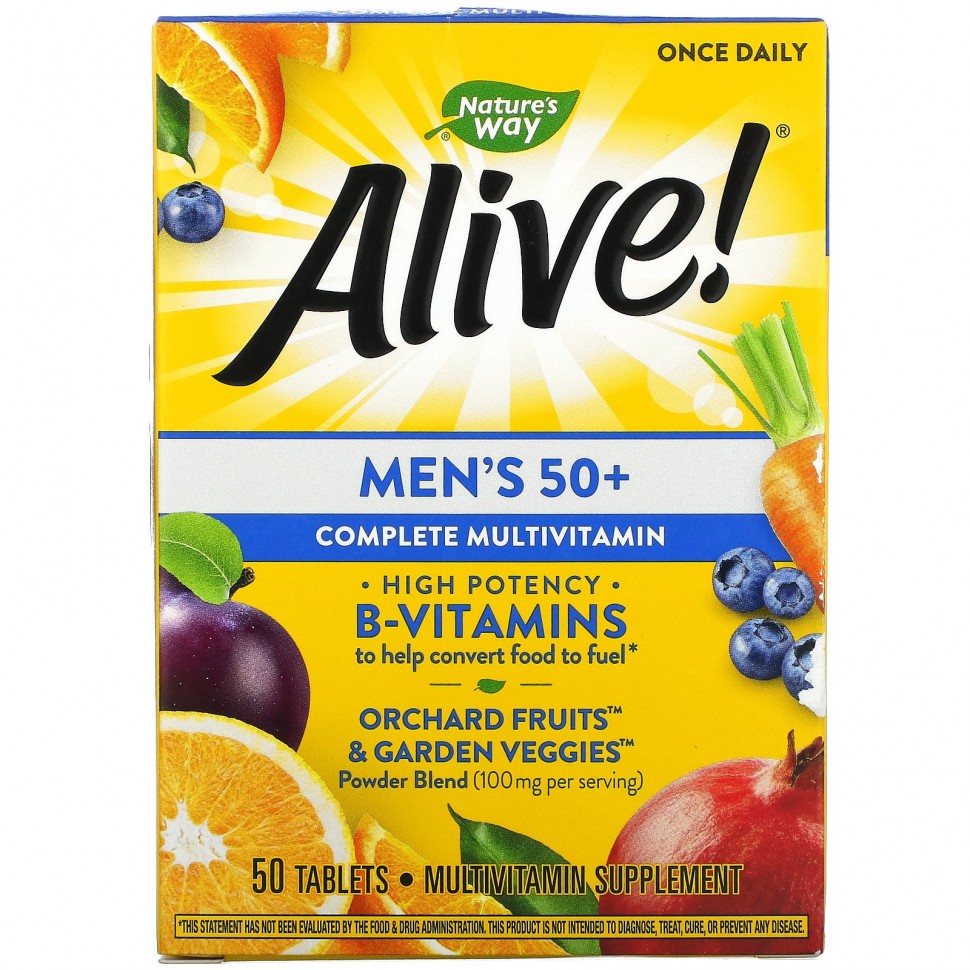 Nature's Way Alive! Men's 50+  - Комплекс Витаминов и Минералов для Мужчин от 50 лет  50 таблеток