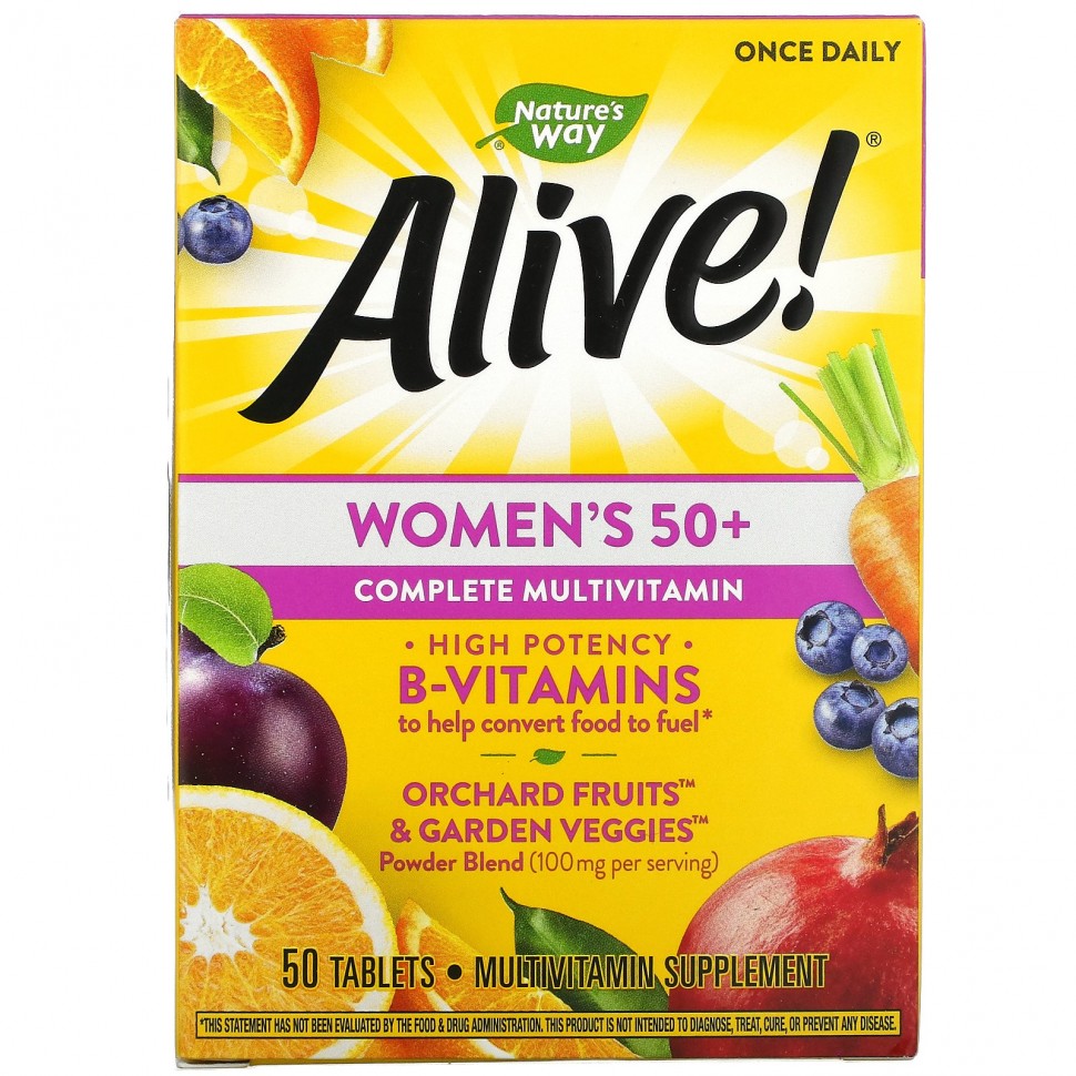 Nature's Way Alive! Women's 50+  - Комплекс Витаминов и Минералов для Женщин от 50 лет 50 таблеток