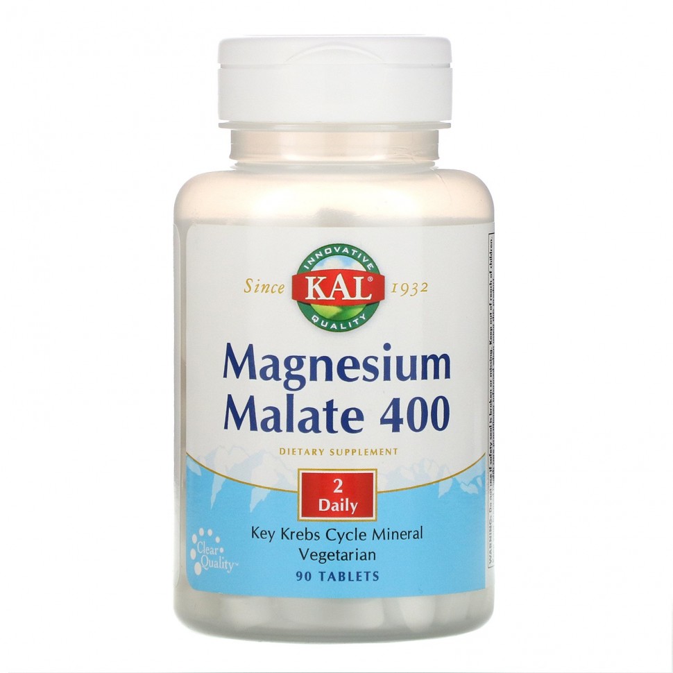 KAL Magnesium Malate 400 mg - Магния Малат 90 таблеток
