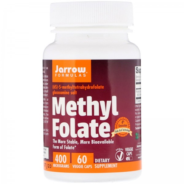 Jarrow Formulas Methyl Folate 400 mcg - Метил Фолат 60 капсул