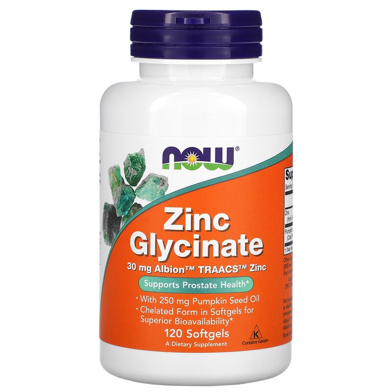 Now Foods Zinc Glycinate - Глицинат Цинка 120 капсул