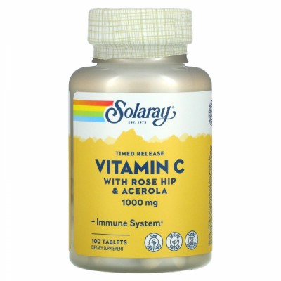 Solaray Vitamin C 1000 mg Timed Release - Витамин С 100 таблеток замедленного высвобождения