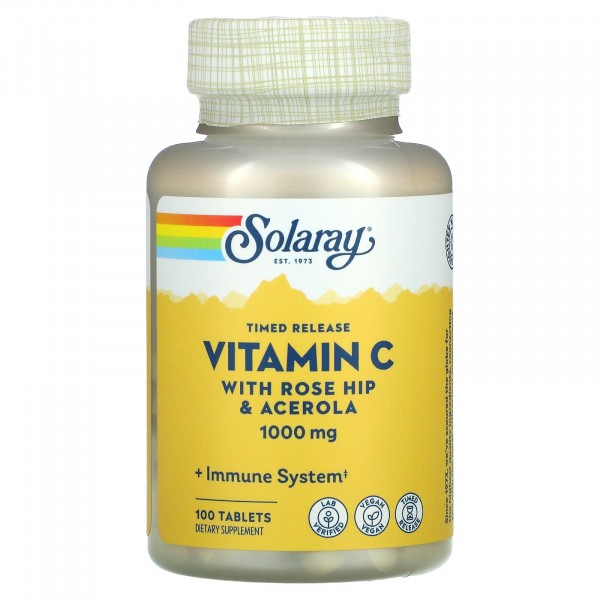 Solaray Vitamin C 1000 mg Timed Release - Витамин С 100 таблеток замедленного высвобождения \ до 06.2025