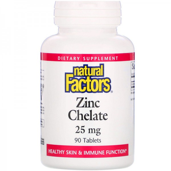 Natural Factors Zinc Chelate 25 mg - Цинк Хелатный 90 таблеток