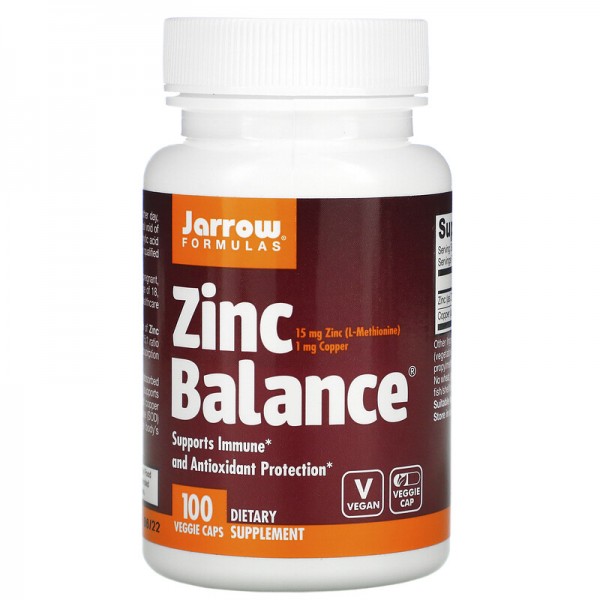 Jarrow Formulas Zinc Balance - Баланс Цинка 100 капсул
