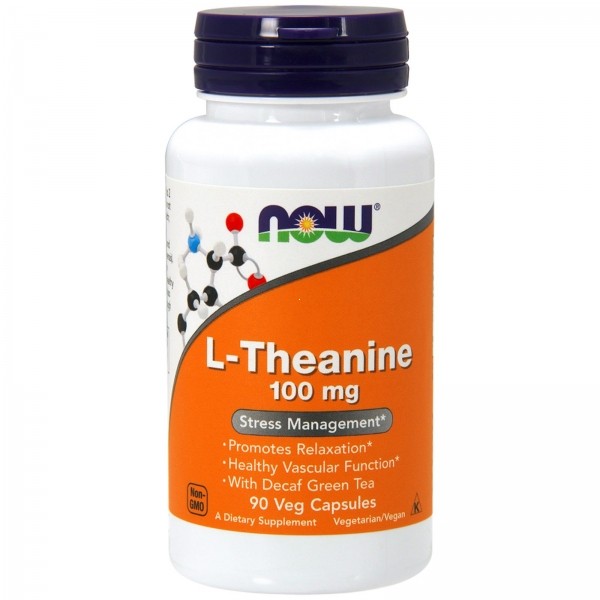 Now Foods L-Theanine 100 mg - Теанин 90 капсул