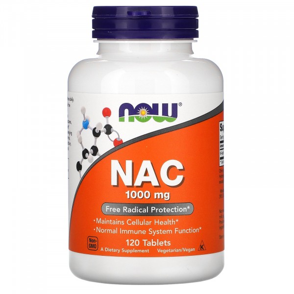 Now Foods NAC 1000 mg - N-Ацетил L-Цистеин 120 таблеток