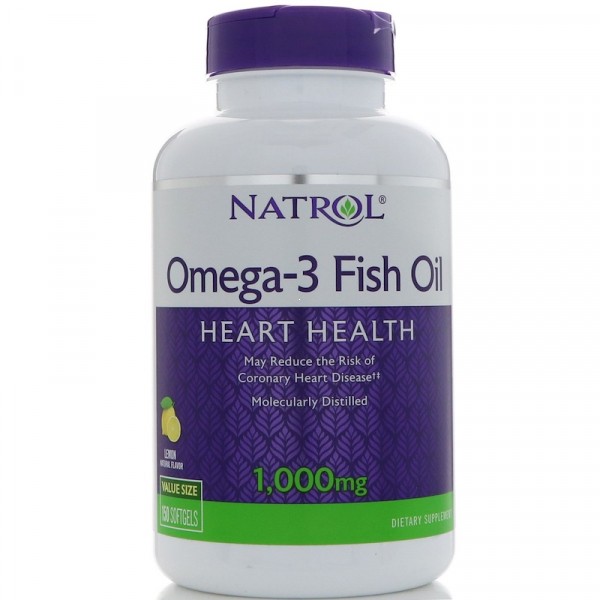 Natrol Omega-3 Fish Oil 1000 mg - Жирные Кислоты Омега-3 с Лимонным Вкусом