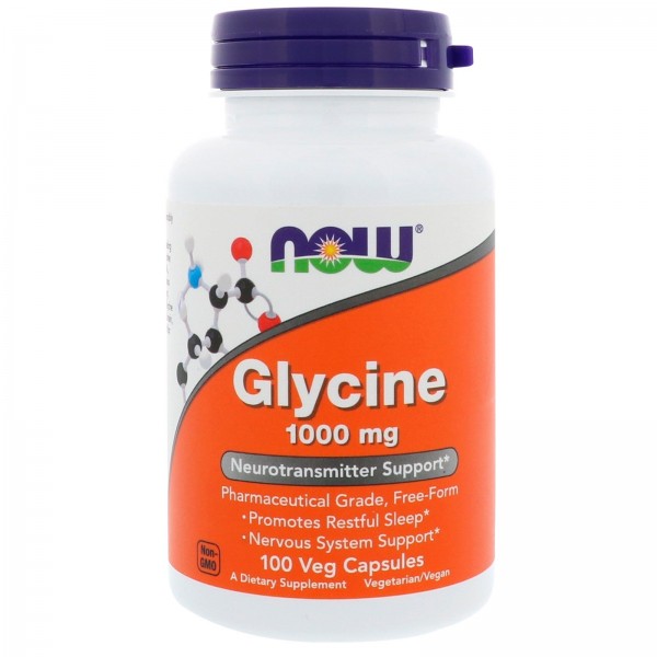 Now Foods Glycine 1000 mg - Глицин 100 капсул