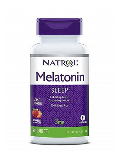 Natrol Melatonin 3 mg Fast Dissolve Strawberry - Мелатонин Бысторастворимый со Вкусом Клубники 90 таблеток