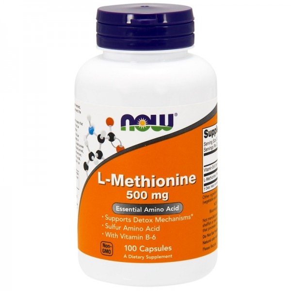 Now Foods L-Methionine 500 mg - Метионин 100 капсул