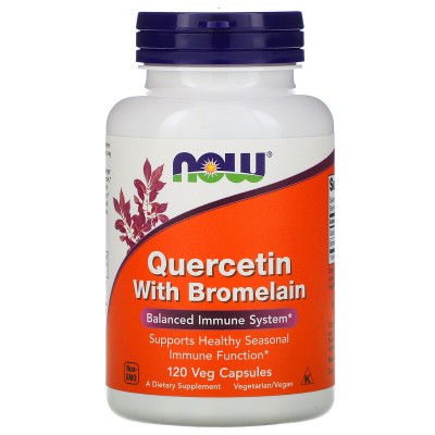 Now Foods Quercetin With Bromelain - Кверцетин с Бромелайном 120 растительных капсул \ до 05.2026