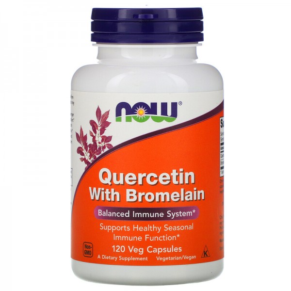 Now Foods Quercetin With Bromelain - Кверцетин с Бромелайном 120 растительных капсул