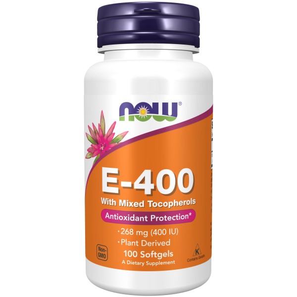 Now Foods E-400 Mixed Tocopherols - Витамин Е 268 мг (400 МЕ) 100 капсул