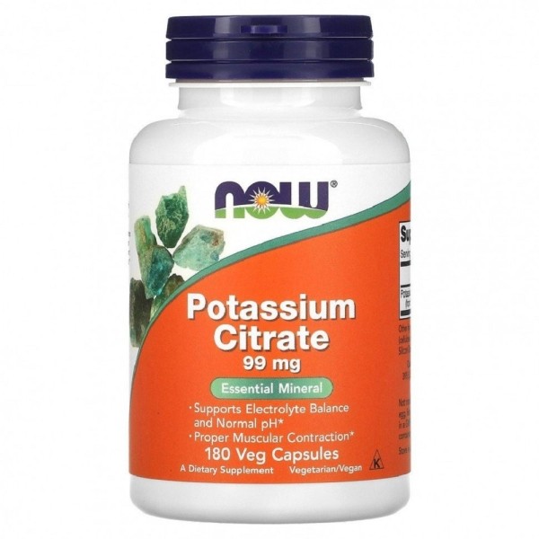 Now Foods Potassium Citrate 99 mg - Калий Цитрат 180 капсул