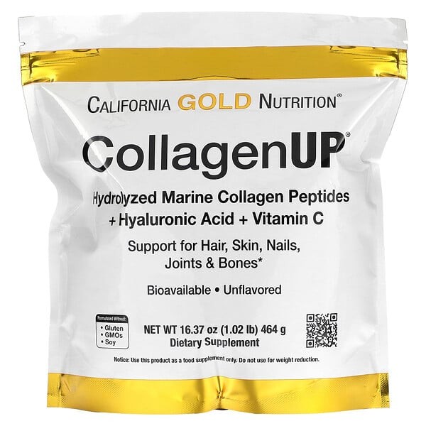 California Gold Nutrition CollagenUP 5000 mg - Гидролизованный Морской Коллаген с Гиалуроновой Кислотой и Витамином С