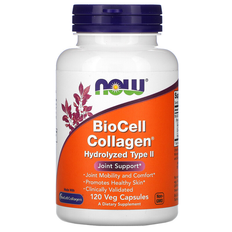 Now Foods BioCell Collagen Hydrolyzed Type II - Коллаген Гидролизованный 2 Типа 120 капсул