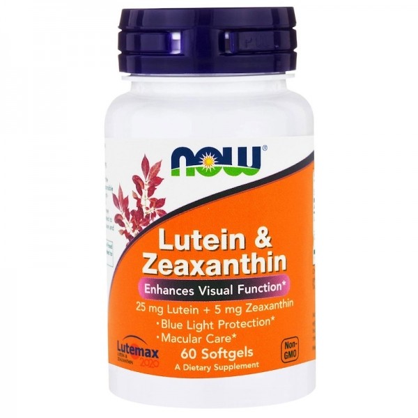 Now Foods Lutein & Zeaxanthin - 25 мг Лютеин и  5 мг Зеаксантин 60 капсул 