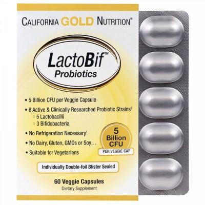 California Gold Nutrition LactoBif Probiotics 5 Billion CFU - ЛактоБиф Пробиотики