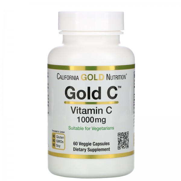 California Gold Nutrition Gold C Vitamin C 1000 mg - Витамин C 60 капсул \ до 02.2024