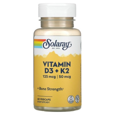Solaray Vitamin D3 + K2 (5000 ME + 50 mcg) Soy-Free
