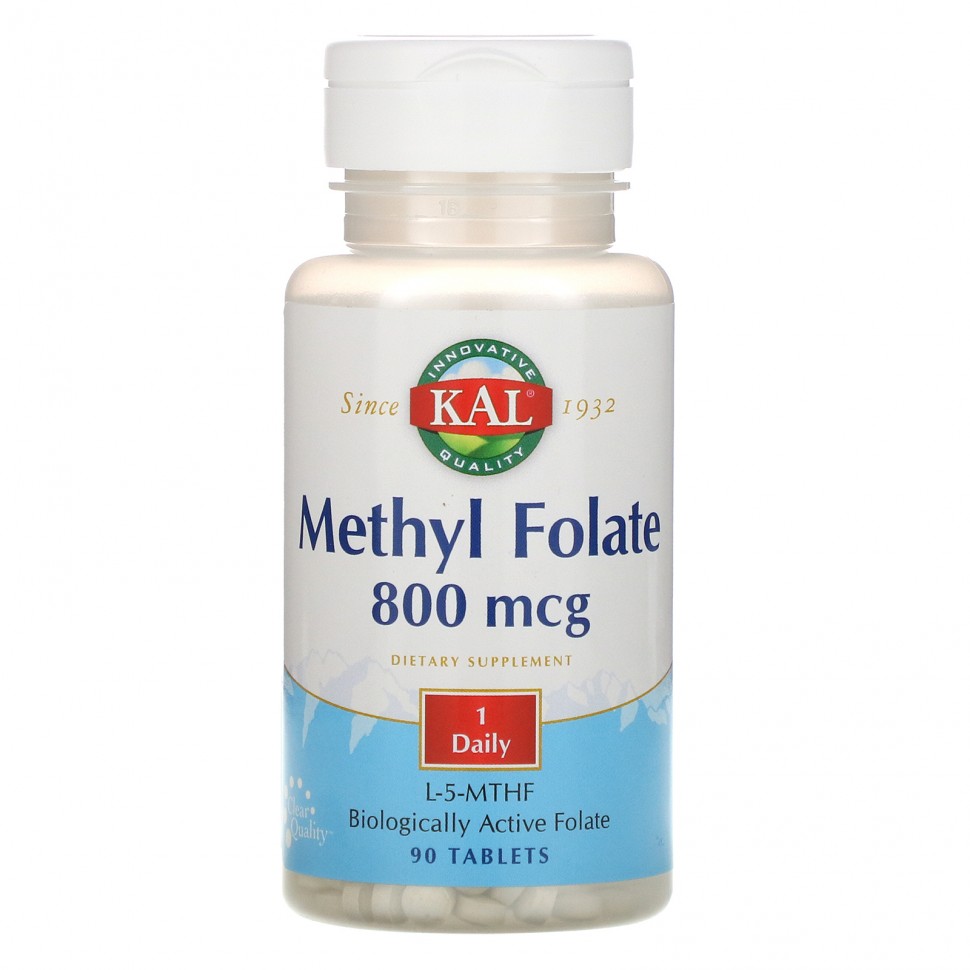 KAL Methyl Folate 800 mcg - Метилфолат 90 таблеток
