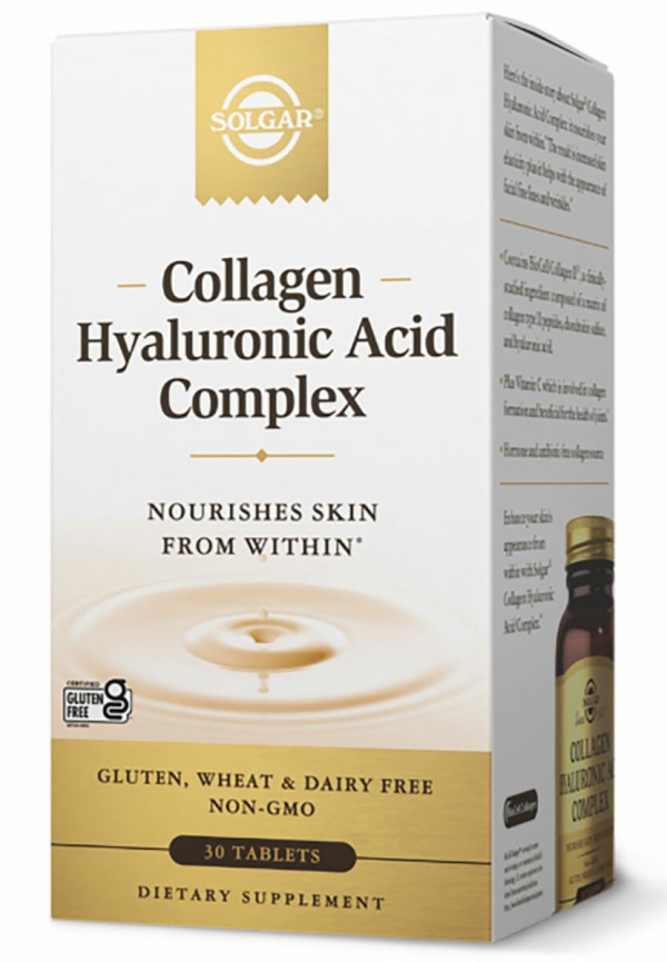 Solgar Collagen Hyaluronic Acid Complex - Комплекс Коллаген Гиалуроновая Кислота 30 таблеток \ до 05.2025