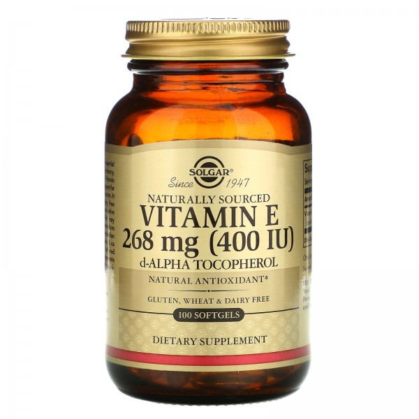 Solgar Natural Vitamin E 268 mg (400 IU) - Витамин Е 100 мягких капсул