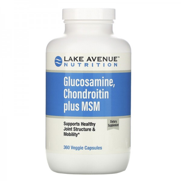 Lake Avenue Nutrition Glucosamine, Chondroitin plus MSM - Глюкозамин, Хондроитин + Сера 360 капсул