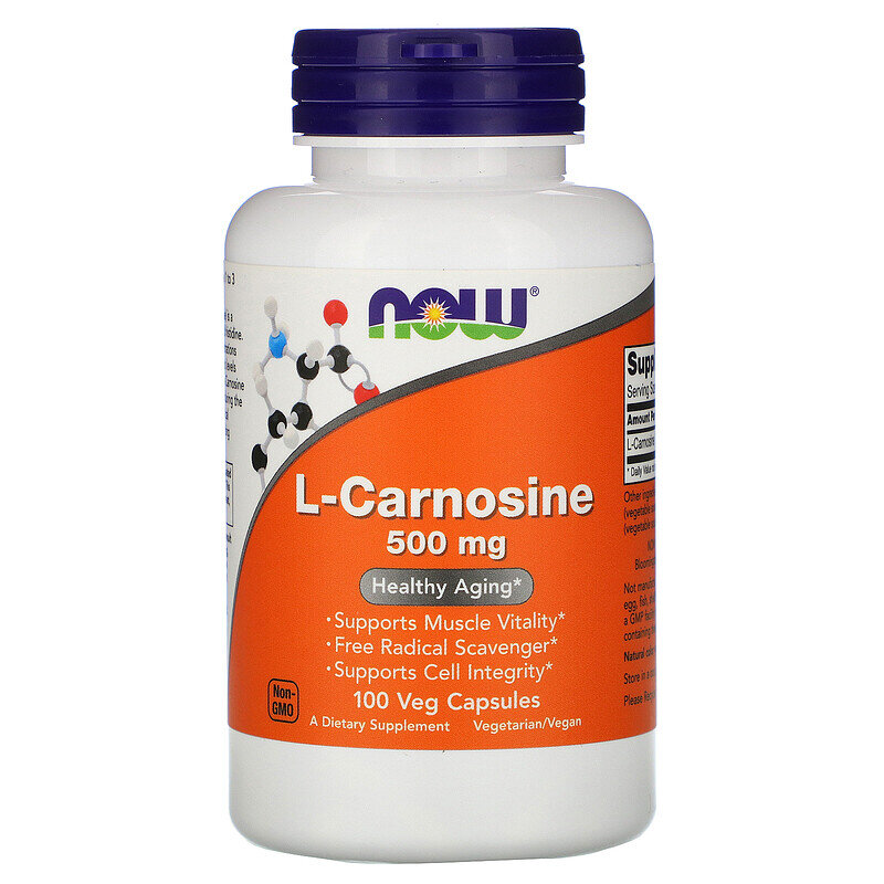 Now Foods L-Carnosine 500 mg - Комплекс Аминокислот L-Карнозин