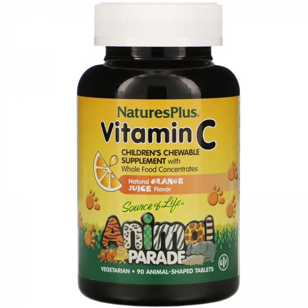 NaturesPlus Animal Parade Vitamin C - Витамин С 90 жевательных таблеток \ до 11.2025